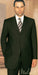 Product#UQ1005 Unique 2PC 3 Button Style Solid Olive Green Suit With Pleated Pants Wool Fabric mensusa