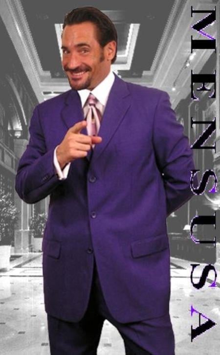 Purple 3 Button Men Dress Suits mensusa