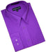 Purple Cotton Blend Convertible Cuffs Men's Dress Shirt mensusa