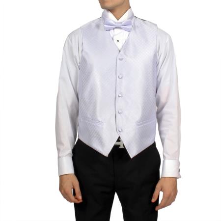 Men's Jasmin Purple Diamond Pattern 4-Piece Vest Set Also available in Big and Tall Sizes