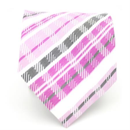 Purple/ Pink Glen Neck Tie and Handkerchief Set - Men's Neck Ties - Mens Dress Tie - Trendy Mens Ties