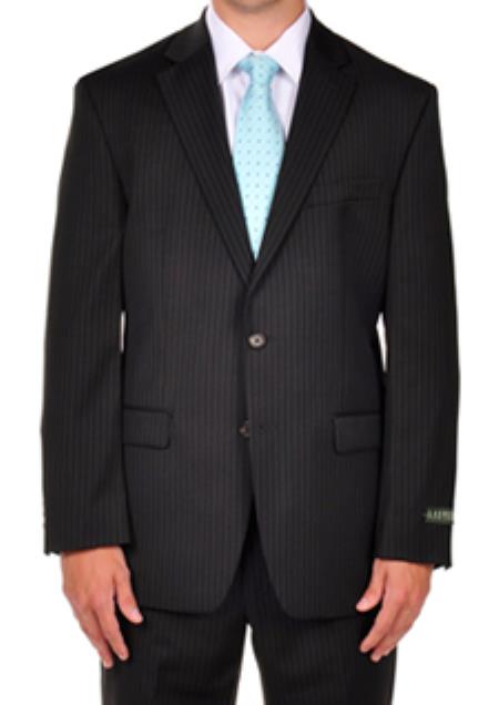 Mix and Match Suits 2 Buttons Men suit separates Black Pinstripe Dress Suit Separates Portly CUT Executive Fit Suit - Mens Portly Suit