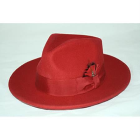 Mens Dress Hat Mens Red Fedora Hat