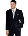 Reg: No Pleated Flat Front Pants With 2 Button Solid Black Jacket Affordable Cheap Priced Men's Dress Suit For Sale mensusa