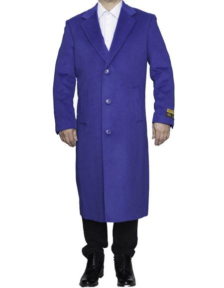 Mens Overcoat Royal Blue Dress Coat on Sale main image 0