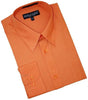 Rust Cotton Blend Convertible Cuffs Men's Dress Shirt mensusa