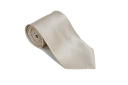 Sand 100% Silk Solid Necktie With Handkerchief Buy 10 of same color Tie For $25 Each-Men's Neck Ties - Mens Dress Tie - Trendy Mens Ties mensusa