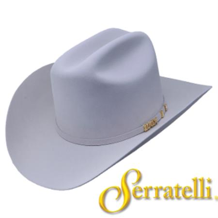 Tejana Serratelli Hat Company-100x Beaver Fur Felt Western Cowboy Hat â€“ Platinum