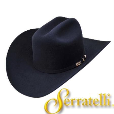 Tejana Serratelli Hat Company-10x Beaver Fur Felt Western Cowboy Hat Black