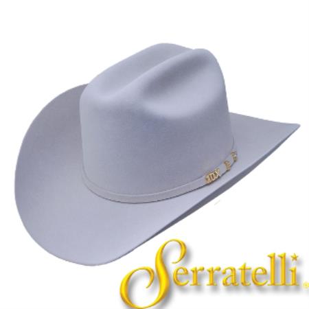 Tejana Serratelli Hat Company-10x Beaver Fur Felt Western Cowboy Hat Platinum