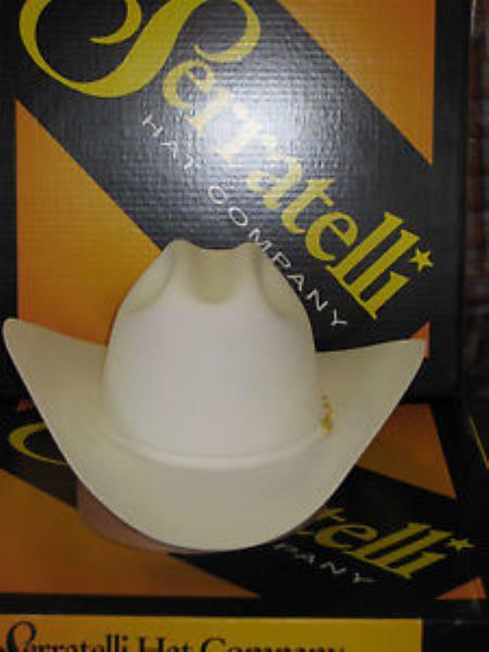 Tejana Serratelli Designer 10x El Capitan White 3 1/2 Brim Western Cowboy Hat