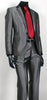 Shiny Sharkskin Charcoal Gray 2 Button Style Jacket Flat Front Pants New Style - Color: Dark Grey Suit mensusa