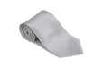 Silver 100% Silk Solid Necktie With Handkerchief Buy 10 of same color Tie For $25 Each-Men's Neck Ties - Mens Dress Tie - Trendy Mens Ties mensusa