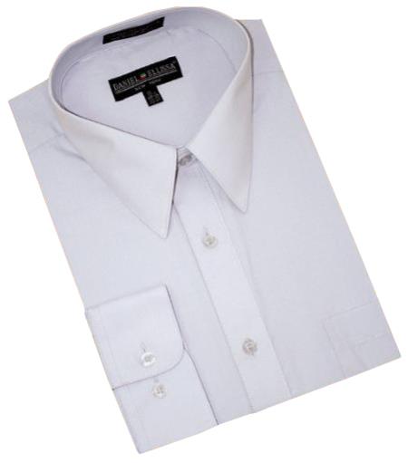 Solid Canary Yellow Cotton Blend Dress Shirt With Convertible Cuffs Men's Dress Shirt main image 1
