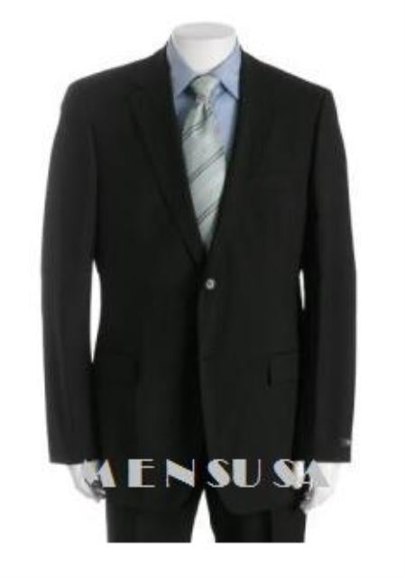 Simple & Classy Solid Black Super 150'S Wool 2 Button Style Back Side Vented Available In 3 Buttons Style Regular Classic Cut - mensusa