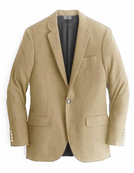 Men's Beige Cashmere & Wool Blazer