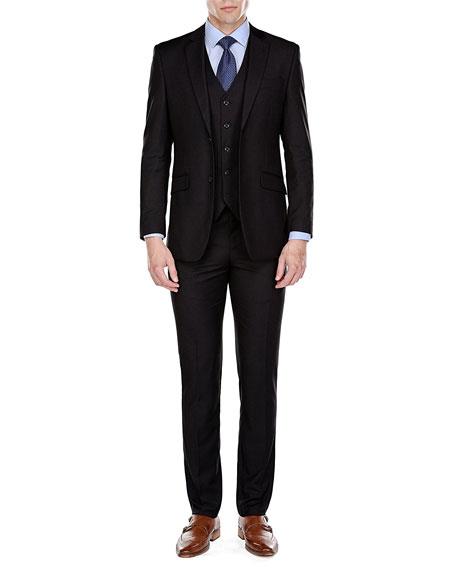 Men's 2 Button Black Slim Fit 3 Piece Suits (Buy Wholesale 10PC&UP of this for $90)