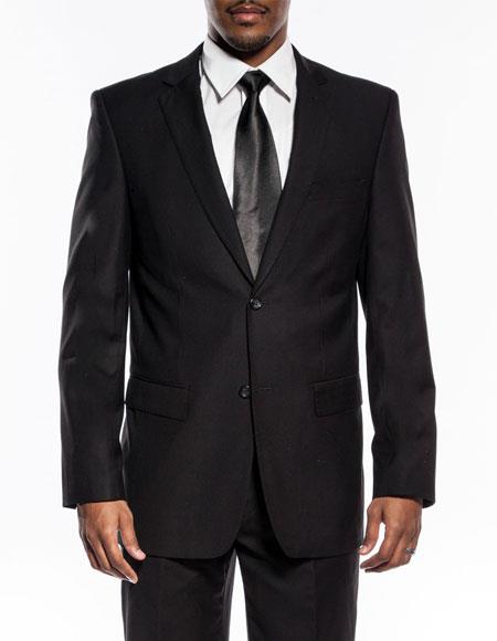 Men's black slim fit wedding prom 2026 suit with pick stitching