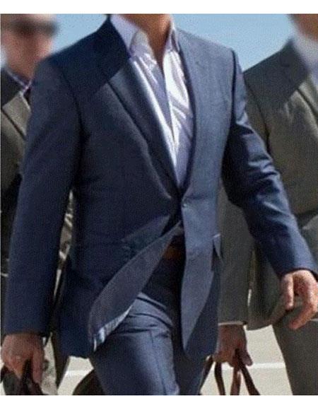 Men’s Wool Blend blue two piece suit