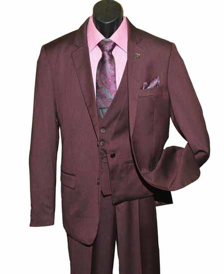Men's   Burgundy ~ Maroon Suit  ~ Wine Zoot Suit Patch Pocket Burgundy Suit main image 1