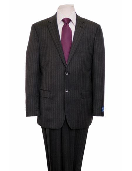Reg Price $795 Designer Affordable Inexpensive Authentic Suit 2 Button Side Vent Jacket Flat Front Pants Classic Black