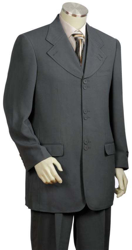 Men's Wide Lapel Gray Zoot Suit