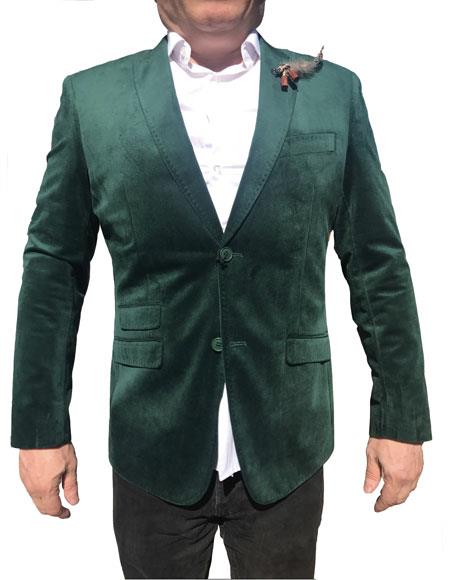 Men's Velvet Dark Navy Blue Blazer - Sport Coat For Men