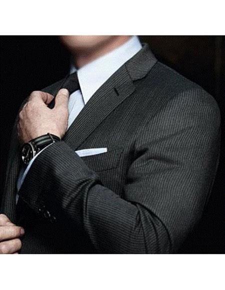 Menâ€™s Grey pinstripe suit