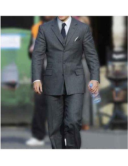 Men's Henry Cavill Three Button Light Grey Suit