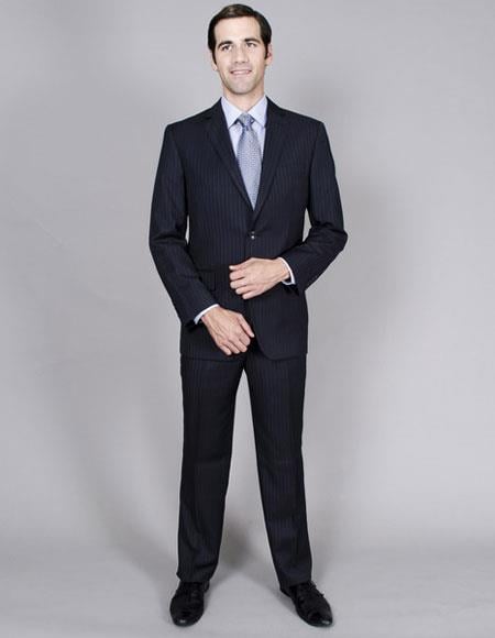 Giorgio Fiorelli Suit Men's Two Buttons stripe Authentic Giorgio Fiorelli Brand suits Flat Front Pants