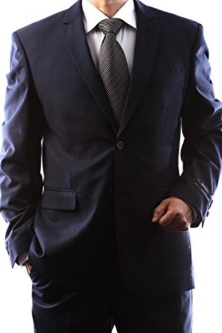 Men's 2 Button Dark Navy Slim Fit Dress Suit (We have more Braveman suits Call 1-844-650-3963 to order)