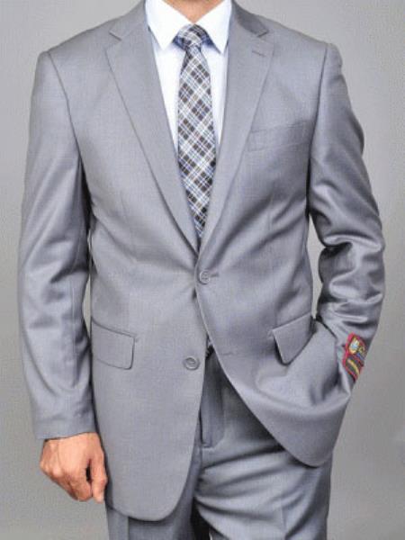 Giorgio Fiorelli Suit Men's Giorgio Fiorelli Double Vent 2 Button Suit Solid Grey