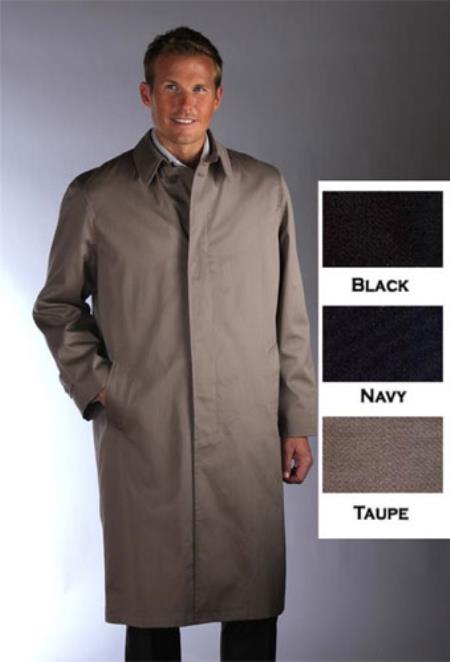 Men's Dress Coat Classic Poplin Raincoat-Trench Coat Taupe