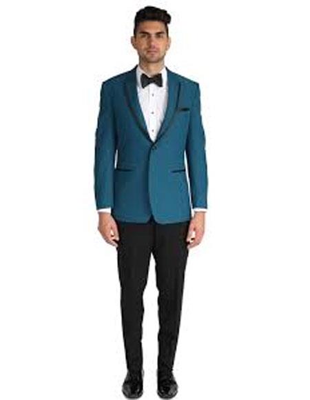 Fashion Tuxedo For Men Teal Blue
