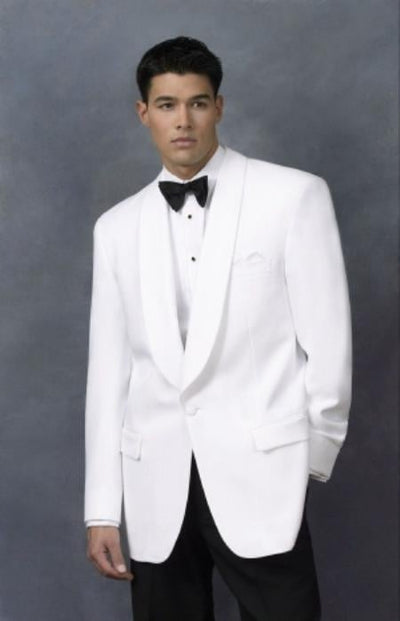 Snow White Dinner Jacket 100% Poly - Cheap Priced Blazer Jacket For Men Online1 Button Shawl Collar mensusa