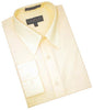 Solid Butter Cotton Blend Dress Shirt With Convertible Cuffs Men's Dress Shirt mensusa