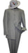Solid Color Gray ~ Grey Mandarin Collar 2PC Men's Suit Banded No Collar Style mensusa