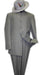 Solid Color Gray ~ Grey Mandarin Collar 2PC Men's Suit Banded No Collar Style mensusa