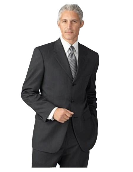 Solid English Gray (Darkest Charcoal Gray) premier quality three buttons style italian fabric Super 150 - mensusa