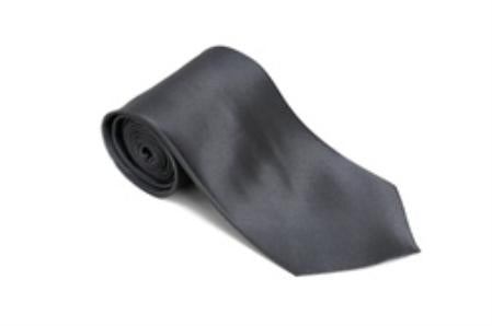 Steel 100% Silk Solid Necktie With Handkerchief Buy 10 of same color Tie For $25 Each-Men's Neck Ties - Mens Dress Tie - Trendy Mens Ties mensusa