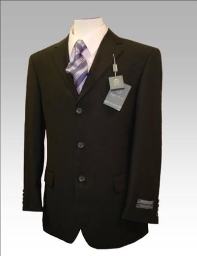 Strictly Business Solid Jet Black Super 120'S Wool Made In China Available In 2 Or 3 Buttons Style Regular Classic Cut ( 1 Pleat Pant) - mensusa