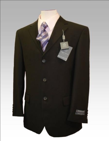 Strictly Business Solid Jet Black Super 120'S Wool Made In China Available In 2 Or 3 Buttons Style Regular Classic Cut ( 1 Pleat Pant) - mensusa