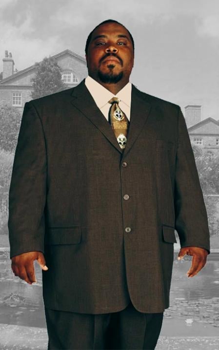 Suits For Big Man BIG & TALL CHARCOAL Discounted Sale Up to Size 82 SUIT HAND MADE - Color: Dark Grey Suit mensusa