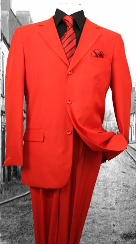 Super 120'S G-Mens Red Suit Solid Color Suit mensusa