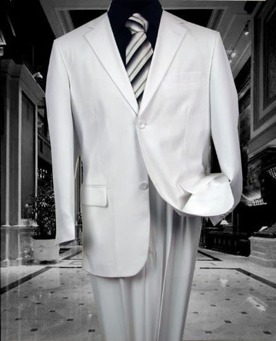 TS02 Extra Slim Fit Suit Men's SOLID COLOR WHITE 2 BUTTON 2PC Suits For Men BY:FITTED SLIM FITC CUT PAUL SUPER 130'S EXTRA FINE mensusa
