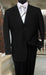 TS02S Men's SOLID COLOR BLACK SUIT 2 BUTTON HAND STITCHING mensusa