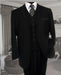 TS3V NICE 3PC 3 BUTTON SOLID COLOR BLACK Men's three piece suit mensusa