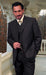 TS3V NICE 3PC 3 BUTTON SOLID COLOR CHARCOAL GERY Men's three piece suit - Color: Dark Grey Suit mensusa