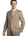 Tan - Beige/Bronze - Camel Super 140's Men's Three Buttons Style suit - mensusa