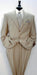 Tan ~ Beige Side Vented 3 buttons 100% Wool Solid Suit - mensusa